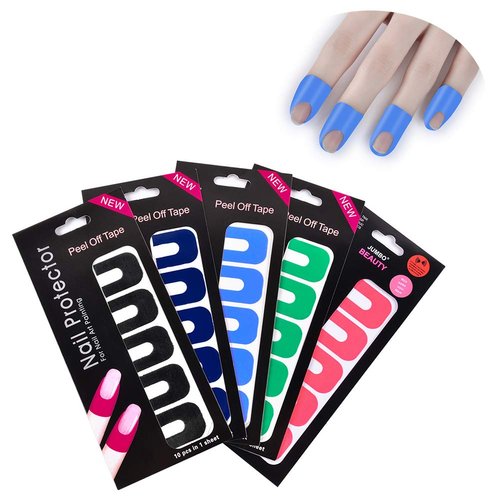 WEILUSI 50pcs Nail Polish Protector for Fingers U-Shape Tape Polish Guards Nail Art Plastic Peel ...