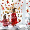 Whaline 46Pcs Christmas Gingerbread Cutouts Merry Christmas Letter Cut Outs with 60 Glue Points Xmas Gingerbread Bulletin Board Decoration Set for School Classroom Home Office Wall
