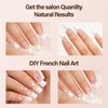 Vansiho French Gel Nail Tips, 150Pcs Long Square Gel Nail Tips, French Tips Press on Nails, French Square 3 in 1 Pre-French Gel Tips, Fake Nails for Nail Art DIY 15 Sizes