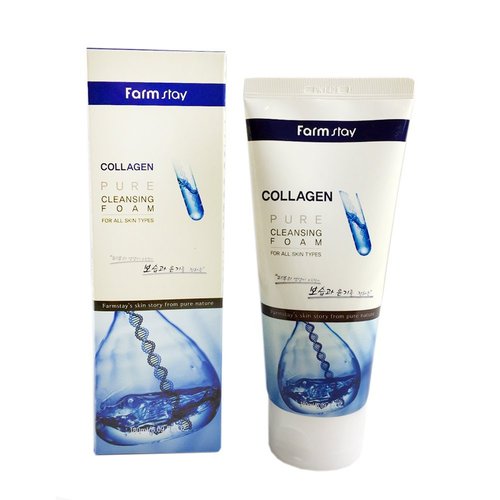 Farm Stay Korean Pure Collagen Foam Cleanser [ 180ml / 6.09oz ] 폼클렌징