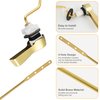 Hibbent Universal Toilet Tank Flush Lever Replacement, Toilet Handle Replacement Trip Levers with Stainless Steel Flapper Chains for Most Side Mount Toilets,Toilet Repair Handle,Shiny Gold