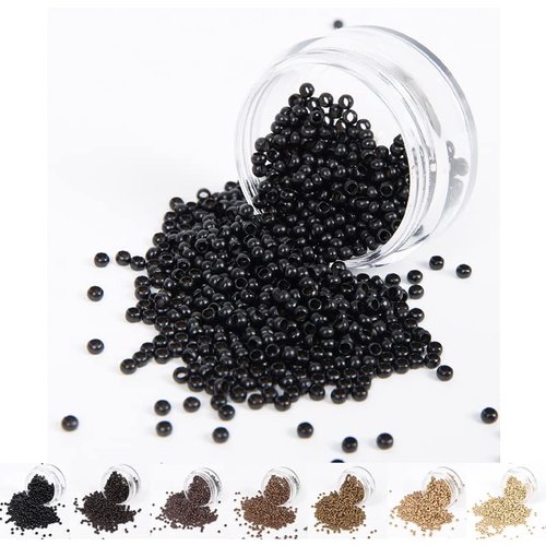 1000Pcs Nano Ring Beads Micro Links Rings Hair Extensions Beads Nano Copper Rings Salon Tools Accessories for Nano Tip Hair Extension 7 colors Available (#1)