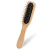 Portable Mini Pin Bamboo Hair Brush with Steel Bristles Detangling Brush Wig Hair Brush Small Wire Cushion Brush with Wood Handle Travel Natural Wood Comb with Metal Bristles for Women