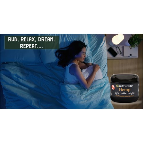 Naturulz Ugli Butter Night Hemp Cream 4 OUNCE- NIGHT TIME HEMP CREAM, SUPPORTING RESTFUL LEGS, HEALTHY SLEEP With Lavender, Chamomile, Passionflower and Oregon Grown HEMP Extract
