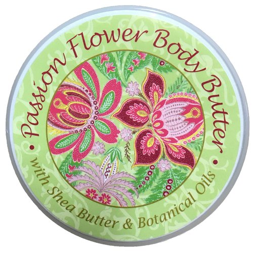 Greenwich Bay Trading Co. Scented Botanic Body Butter - Luxurious Hydration with Shea & Cocoa Butter, Enriched with Vitamin E - 8 Ounce Tub (Passion Flower)
