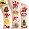 British UK Temporary Tattoos - 87PCS London England Flag Themed Stickers for Kids Birthday Party Supplies, Decorations, Favors, and Prizes - Cute Gifts for Boys and Girls Ideal School Prizes Rewards