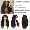 Espive 28 Inch 13x4 Deep Wave Lace Front Wigs Human Hair 180 Density Deep Curly Lace Front Wigs Human Hair Glueless Transparent Lace Frontal Wig for Women Pre Plucked with Baby Hair Natural Black