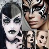 Black and White Makeup Palette, Halloween Black White Gothic Foundation & Eye Shadow Kit, Pressed Powder Makeup Matte Finish for Smokey Eyes, High-Pigment Face Paint, Cosplay & Costume Makeup