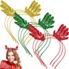 Riceshoot 9 Pcs Christmas Glitter Antlers Headband Reindeer Shaped Hairband Sequined Deer Antler Headband for Women Xmas Holiday Christmas Party Favors Costume Cosplay Party Supplies Green Gold Red