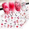 Romantic Heart Nail Stickers Valentines Day Water Transfer Nail Art Stickers for Nail Designs Valentine Nail Decals for Nail Art Supplies Cartoon Love Heart Sticker Nails for Women Nail Decorations