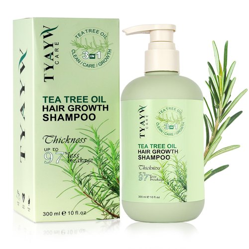 JINGDAIBURY Rosemary Hair Growth Shampoo 3-In-1, Tea Tree Thickening Shampoo for Hair Regrowth, Strengthening Mint Biotin Shampoo for Thinning Hair and Hair Loss Soothes Scalp for Men & Women, 300ml