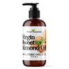 Organic Unrefined Virgin Sweet Almond Oil | Imported From Italy | 100% Pure | Cold Pressed | Hexane Free | Carrier Oil (8 Fluid Ounces)
