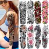 CUTELIILI Full Arm Temporary Tattoo Sleeve for Women 8 Sheets, Flora Tattoos Temporary, Fake Tattoos That Look Real