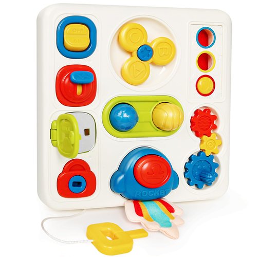 Rapsrk Busy Board Montessori Toys for Toddlers 1 2 3 Year Old,Sensory Toys with Light Up and Sounds Learning Toys-Activities Travel Toys for Airplane Car,Christmas & Birthday Gift for Baby Boys Girls