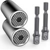 Leberna Universal Socket Grip Adapter 4 PCS | Multi Functional Sockets Set Ratchet Power Drill Bit Wrench 1/4"-3/4" (7mm-19mm) Professional Repair Tools Gifts for Dad Men Fathers Husband DIY Handyman