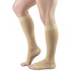 Truform 15-20 mmHg Compression Stockings for Men and Women, Knee High Length, Open Toe, Beige, Medium