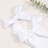 2Pcs Long Ribbon Hair Bows for Girls Hair Clip Silk Hair Bow Ribbon Hair Accessories for Baby Toddlers Infant Teens Kids (White)