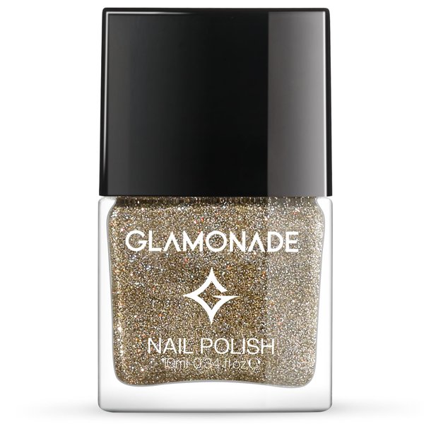 Glamonade Nail Polish Glitter Fingernail: Gold Mermaid Series 0.34 fl.oz. Nail Polish Fingernail and Toenail Polish Nail Polish Art for Beginner Salon DIY at Home Long Lasting