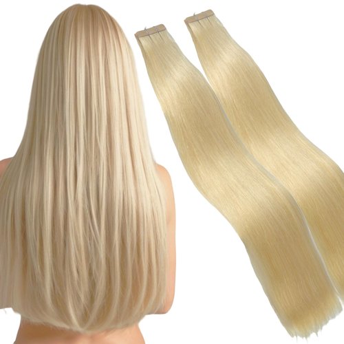 Joe Green Tape In Hair Extensions 100% Remy Human Hair (24 Inches, Straight 613)