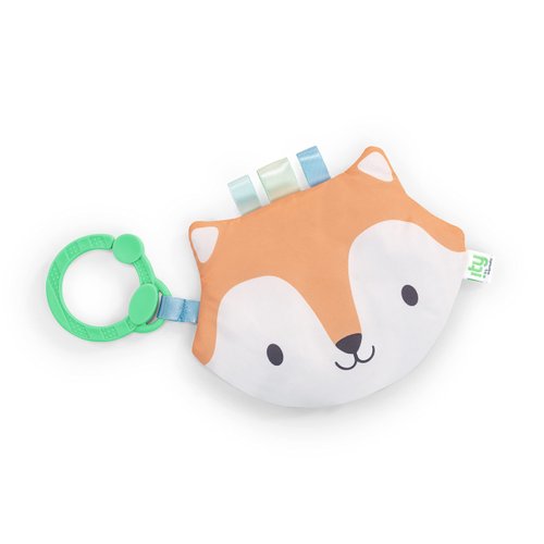 Ingenuity: ity by Ingenuity Crinklet, Fox Crinkle Toy for Newborn and Up, Satin Ribbon Tags, C-Link Attachment, Unisex - Kitt