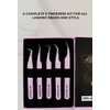 GMI Lash Tweezers - Set of 5 Eyelash Tweezers- Stainless Steel Eyelash Extension Tweezers - Multipurpose Lash Tweezers for Eyelash Extensions for Individual. (Pink)