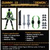 altuco Assembled T13 Action Figure with Multiple Accessories, Black-Green 3D Printed Multi-Jointed Titan 13 Figure,Dummy 13 Desktop Decorative Toy