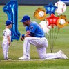 Baseball Balloons 1st Birthday Decorations for Boys, Baseball Party Decorations Baseball Sports Theme Party Supplies, 40 inch Foil Number Balloons Number 1 Balloon Blue Red White Sports Balloon Kits