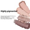 Eyeshadow Quad Makeup Palette, Champagne Rose Pink Dark Brown Bronze Gold Eyeshadow, Velvety Pigmented Blendable Matte & Shimmer Finishes, Long Lasting Waterproof，Featuring A Built-In Mirror