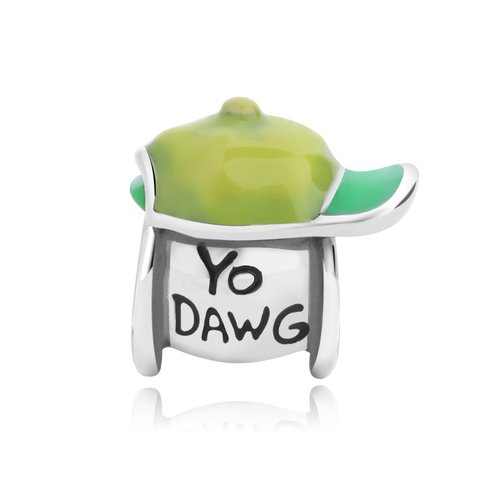 Bella & Beau Polished Silver Charm Dog's Life Bead (Yo Dawg)