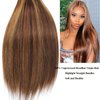P4/27 Highlight Human Hair Bundles Straight Bundles Human Hair 26 28 30Inch Human Hair Straight Human Hair Bundles Ombre Brown Bundles Human Hair Double Weft Hair Extensions (P4/27-ST-26 28 30)