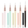 JASSINS Nail Art Liner Brushes, 5Pcs Gel Polish Painting Art Design Pen Set Striping Brushes for Thin Long Lines, Tiny Details, Fine Drawing, Delicate Coloring Sizes 7/9/11/15/25mm