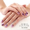 ADORA COUTURE Semi Cured Gel Nail Strips Fall | 30pcs Uv Gel Nail Stickers with Uv Light | Purple Gradient Ombre Glitter Nail Stickers | Fall Nail Art Gel Stickers for Nails Uv Light (The Vintage)