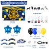 LXlucktim Police Birthday Party Supplies, 159 Pcs Police Cars Party Decorations for Girl Boy Baby - Backdrop, Cake, and Cupcake Toppers, Balloons, Cupcakes Wrappers, Hanging Swirls
