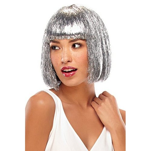 Jon Renau | Easihair Tinsel Town Color Metallic Pink - Illusions Costume Wig 9'' Chin Length Bob Nightclub Celebration Blunt Bangs Party Synthetic Fancy Dress 3.6 oz Bundle MaxWigs Hairloss Booklet