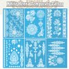 6 Sheets White Henna Temporary Tattoos for Women Girls Lace Fake Tattoo Stickers Mystery Sexy Mandala Flower Body Art Design Waterproof Henna Sticker DIY Goddess Look