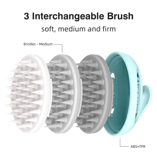 LISAAVO Scalp Massager hair growth 3 Pack, Scalp Brush Massager, Non-Stick Bristles, 4-Tier Length, Hair Massager Scalp for Hair Growth, Scalp Exfoliator Brush, Head Massager Scalp, 3 Hardness, Blue