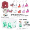 foci cozi Llama Party Favors Supplies - Llama Bracelet Ring Necklace Keychains Hair Clips Puffy Sticker Gift Bag Alpaca Toys Gift for Kids Birthday School Prizes Rewards(60 pcs)