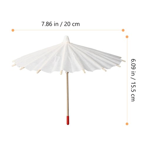 Alipis Parasol Mini Umbrella Doll Umbrella, White Blank Paper Parasol Diy Craft Umbrella Drink Umbrellas Cocktail Picks Decorations Dollhouse Cute Tiny Umbrella Mini Parasol 5pcs