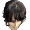 Anemone 14inch Body Wave Human Hair Bangs Wavy Human Hair Toppers Clip In Hair Fringe Hairpieces Natural Brazilian Remy Hair Extensions (1B)