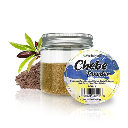 Well's Herb Dried Chebe (Powder) | 1.05 oz. | 100% Natural | Perfect for Herbal-Infused Hair Oil | For Hair & Skin Oil DIY | Chebe Herb
