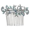 Faship Gorgeous Aqua Rhinestone Crystal Floral Hair Comb