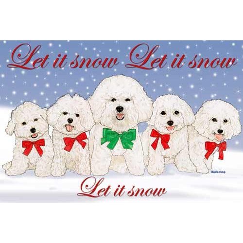 Pipsqueak Bichon Frise Christmas Cards : 10 Holiday Cards with Red Envelopes - ADORABLE!