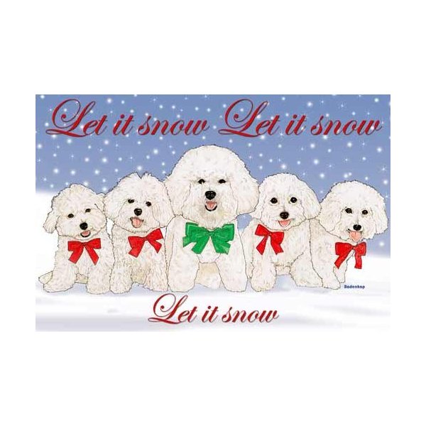 Pipsqueak Bichon Frise Christmas Cards : 10 Holiday Cards with Red Envelopes - ADORABLE!