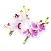 2PCS Hawaiian Orchid Flower Hair Clips Flowers Alligator Clips Hairpins Holiday Travel Wedding Decoration Hair Accessories For Women Lady Bridal (White Purple)