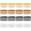 Andibro 12Pcs 14 Teeth Hair Side Combs, French Hair Side Combs for Women French Twist Hair Clips Plastic Twist Decorative Comb for Girls Fine Thin Hair Bridal Wedding Veil