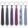 Geyoga 6 Pcs Zipper Ties for Boys Girls Men Women Pre Tied Adjustable Necktie for School Uniform Graduation Business Wedding (Classic Style)