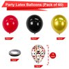 Bezente Red Black and Gold Latex Balloons,60pcs 12 inch Red Black Gold Metallic Chrome Confetti Balloons for Birthday, Wedding, Graduation, New Year, Casino Theme Party Decoration