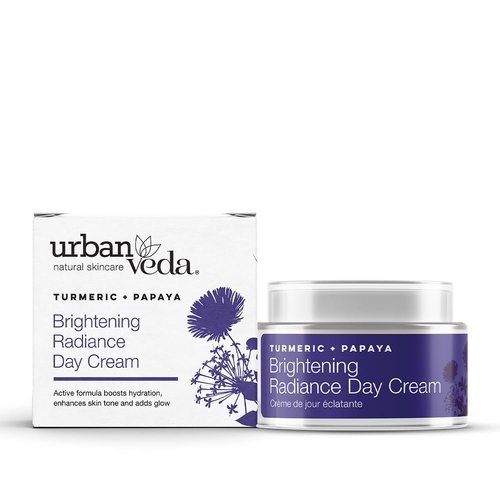 Urban Veda Radiance Day Cream | Brightening Moisturizer for Women | Hydrating and Nurturing | with Active Turmeric and Peptides | Anti-Aging Arjuna | Vegan | For Dry & Dull Skin | 1.7 Fl Oz.