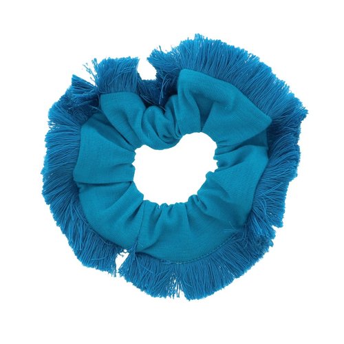 Fringe Scrunchy for Girls and Ladies Hair Elastic - Blue