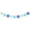 3Pcs Winter Wonderland Banners, Glittery Snowflake Banner Christmas Decorations Banners Winter Holiday Garland Photo Props Banner for Party Home Decor (Silver Blue)